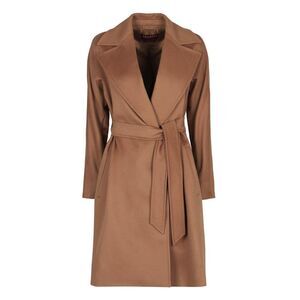 MAX MARA STUDIO Tailored Wool Blend Coat Women CAMEL Coats & Jackets